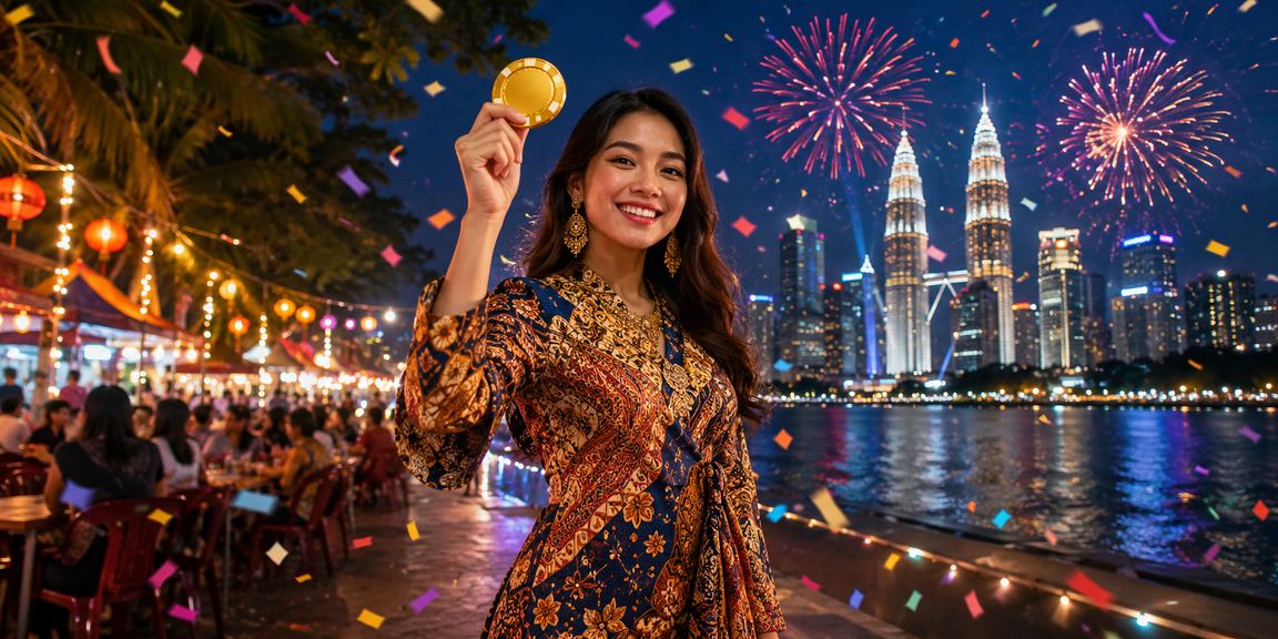 Konsep taruhan Kuala Lumpur dengan corak batik fokus Malaysia